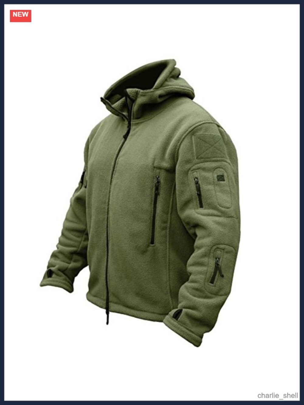 Warm Military Tactical Fleece Hoodie Jacket Zip Up Outdoor